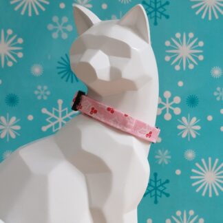 Christmas Cat Collar - Holly in Pink