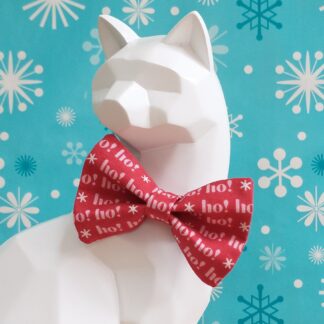 Christmas Cat Bow Tie and Collar - HO! HO! HO!'s on Red