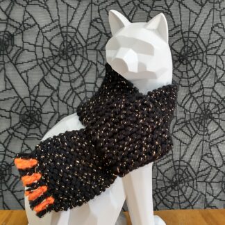 Halloween Cat Scarf - Black Sparkles