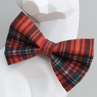 Cat Bow Tie and Collar - Cabin Plaid on Red