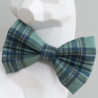 Cat Bow Tie and Collar - Cabin Plaid on Blue