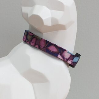 Cat Collar - Leaves, Dark Purple