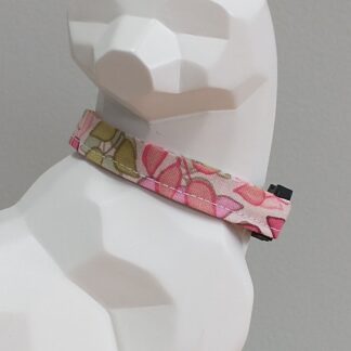Cat Collar - Leaves, Pink