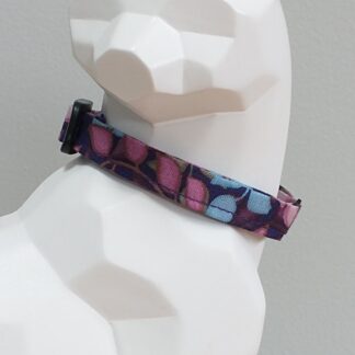 Kitten Collar - Leaves, Dark Purple