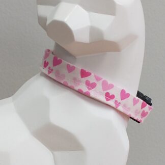 Valentine's Day Kitten Collar - Hearts on White