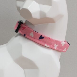 Valentine's Day Kitten Collar - Hearts on Pink