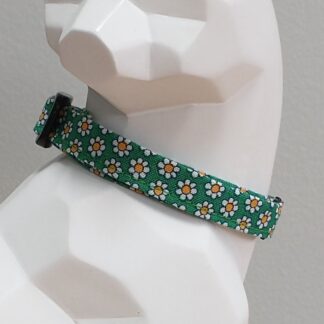 Kitten Collar - Daisies on Teal
