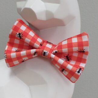 Cat Bow Tie and Collar - Caturday in the Park, Ants! on Red