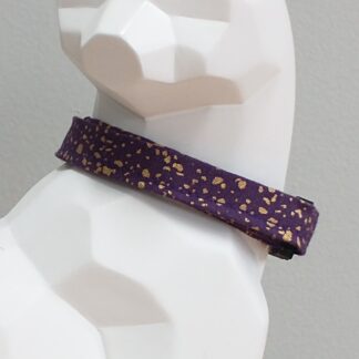 Cat Collar - Gold Geometric on Purple