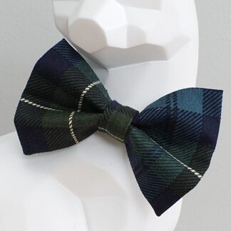 Cat Bow Tie and Collar - Plaid Dark Green and Navy