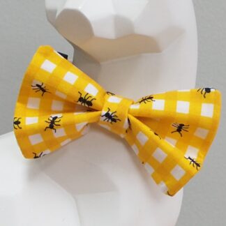 Cat Bow Tie and Collar - Caturday in the Park, Ants! on Yellow