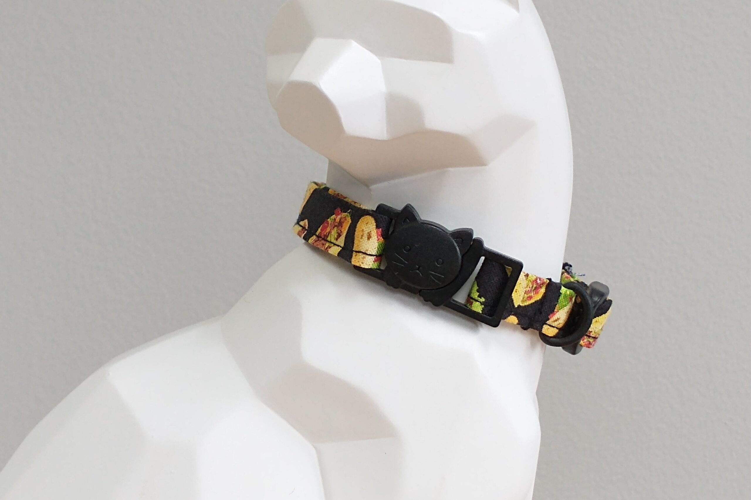 Cat Collar - Taco Time! Tacos on Black - Image 2