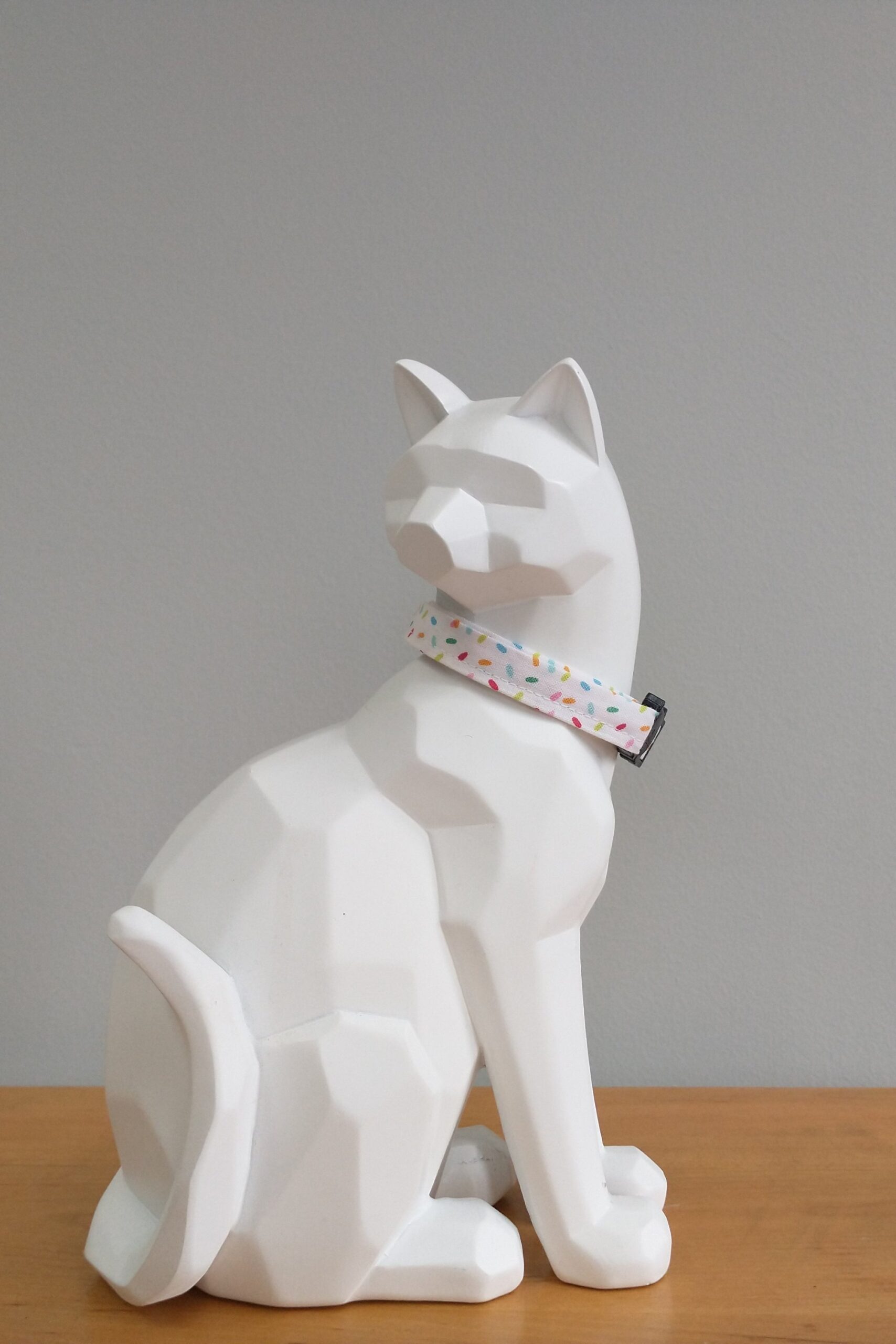 Cat Collar - Celebrate Good Times! Rainbow Sprinkles on White - Image 3