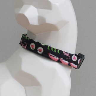 Cat Collar - Sushi on Black