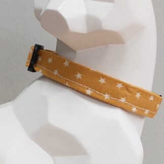 Kitten Collar - Tiny Stars on Mustard Yellow