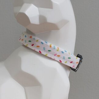 Cat Collar - Celebrate Good Times! Rainbow Sprinkles on White