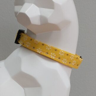 Kitten Collar - Gold Floral on Yellow