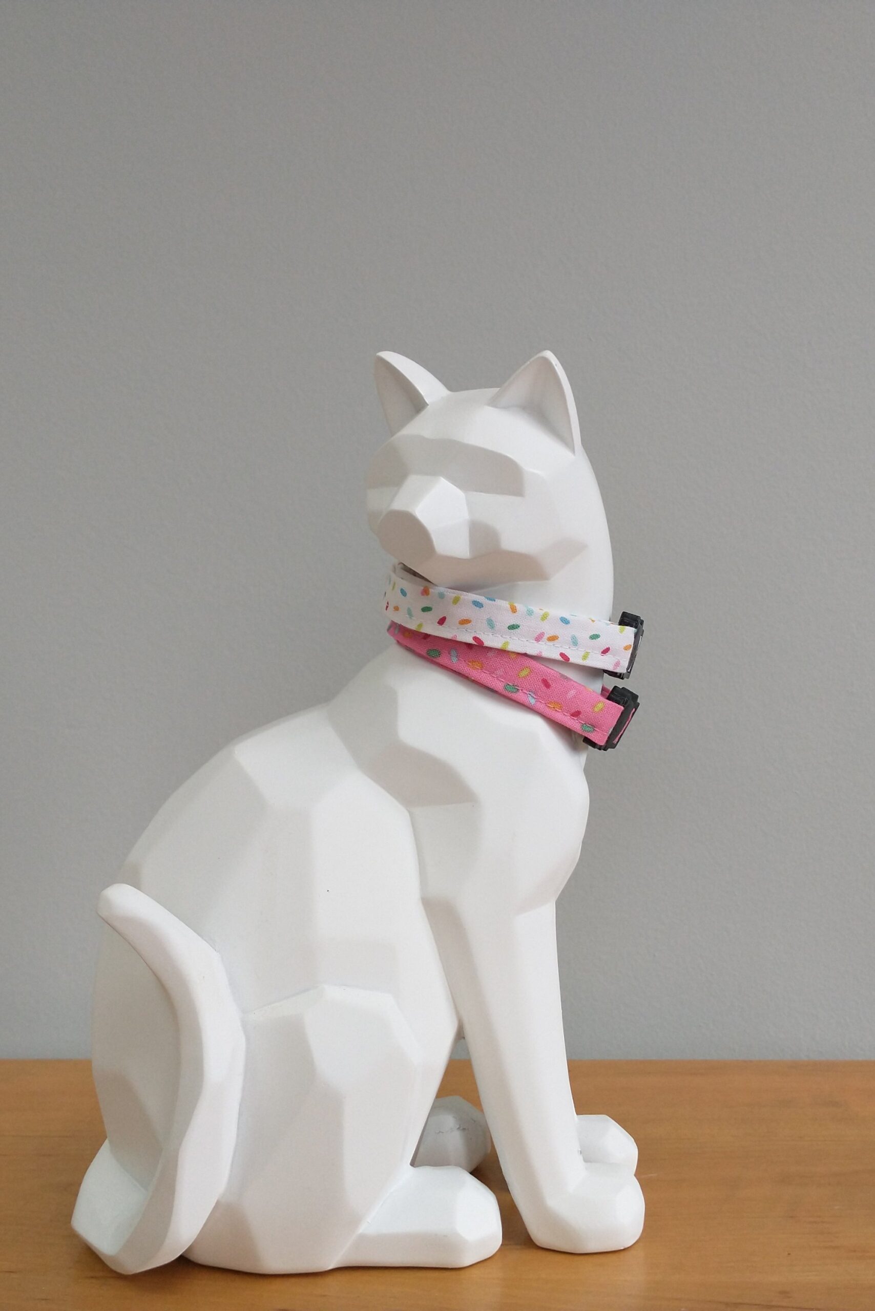 Cat Collar - Celebrate Good Times! Rainbow Sprinkles on White - Image 4