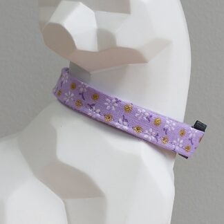Cat Collar - Gold Floral on Purple