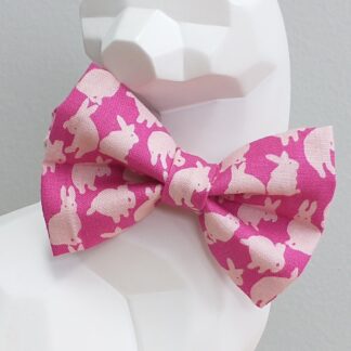 Easter Cat Bow Tie and Collar - Bunnies on Pink