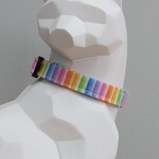 Easter Kitten Collar - Pastel Rainbow Stripes