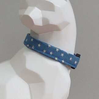 Cat Collar - Tiny Stars on Denim Blue