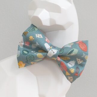 Cat Bow Tie and Collar - Meow Favourite Things, Teal