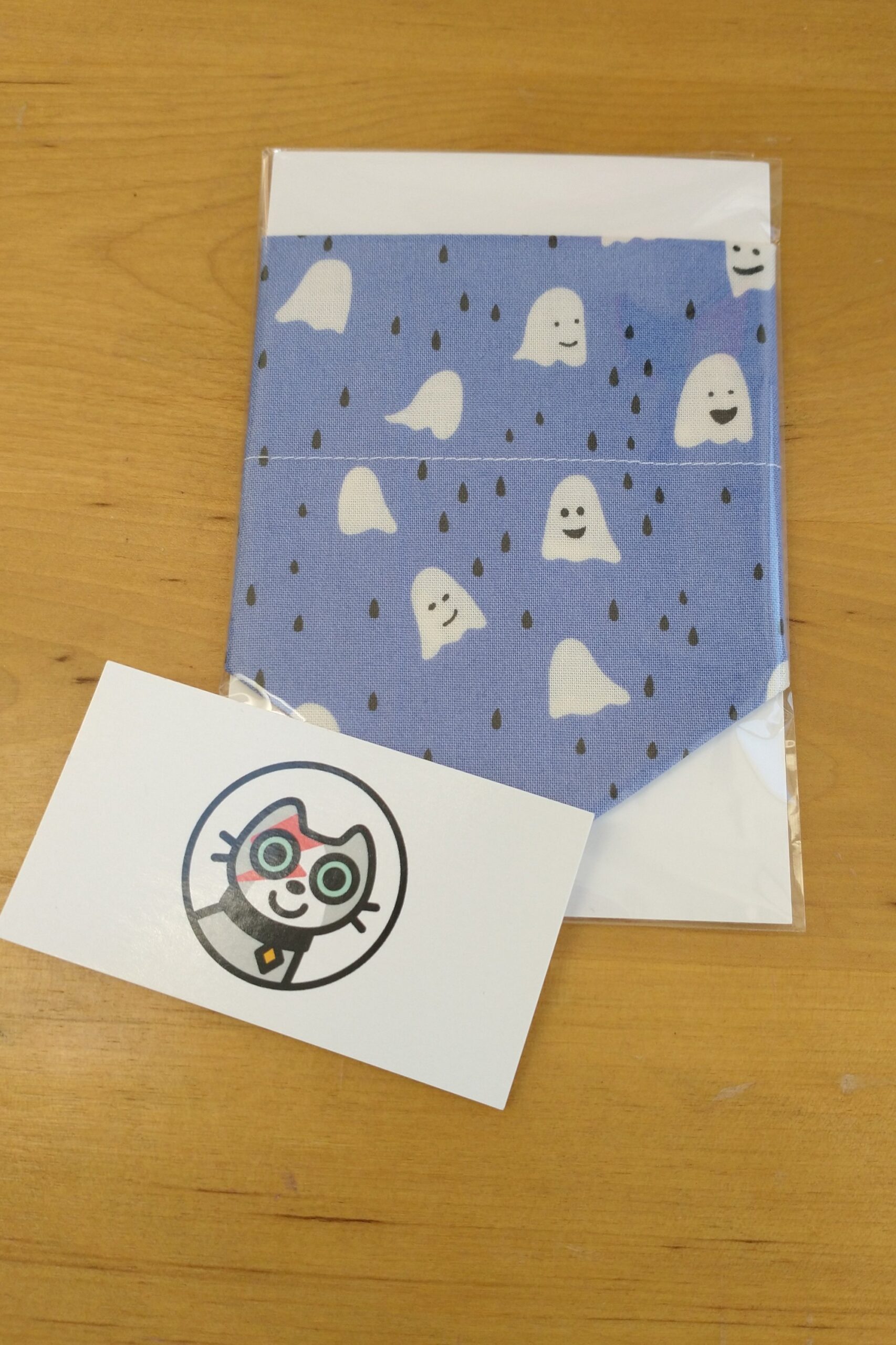 Halloween Cat Bandana - Blue Ghosties - Image 3