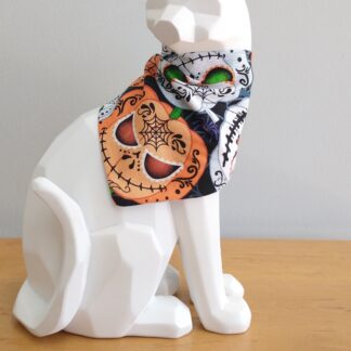 Halloween Cat Bandana - Fancy Jack-o-lanters *Glow in the dark!*