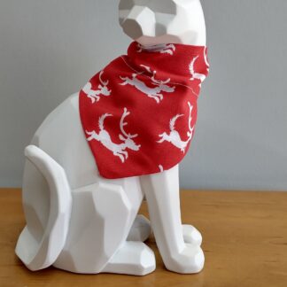 Christmas Cat Bandana - "Reindeer" on Red