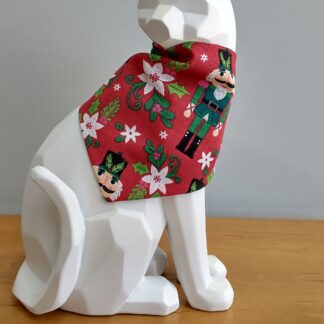 Christmas Cat Bandana - Nutcrackers on Red