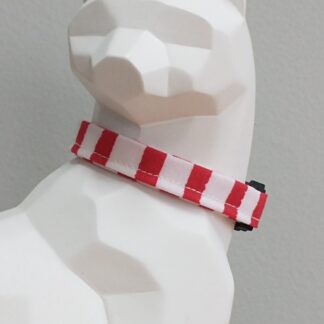 Canada Day Cat Collar - Red and White Stripes
