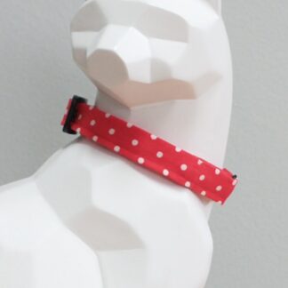 Canada Day Kitten Collar - Dots Red and White