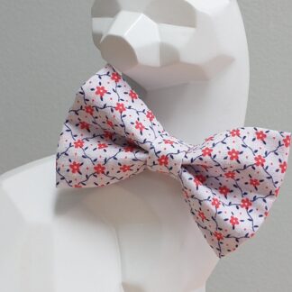 Cat Bow Tie and Collar - Red Flowers