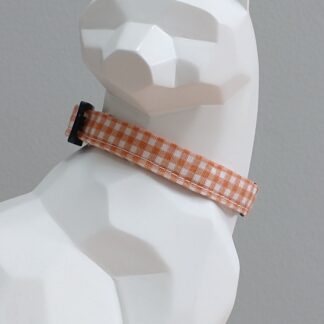 Thanksgiving Kitten Collar - Gingham Orange