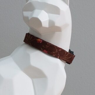 Thanksgiving Cat Collar - Autumn Floral on Brown
