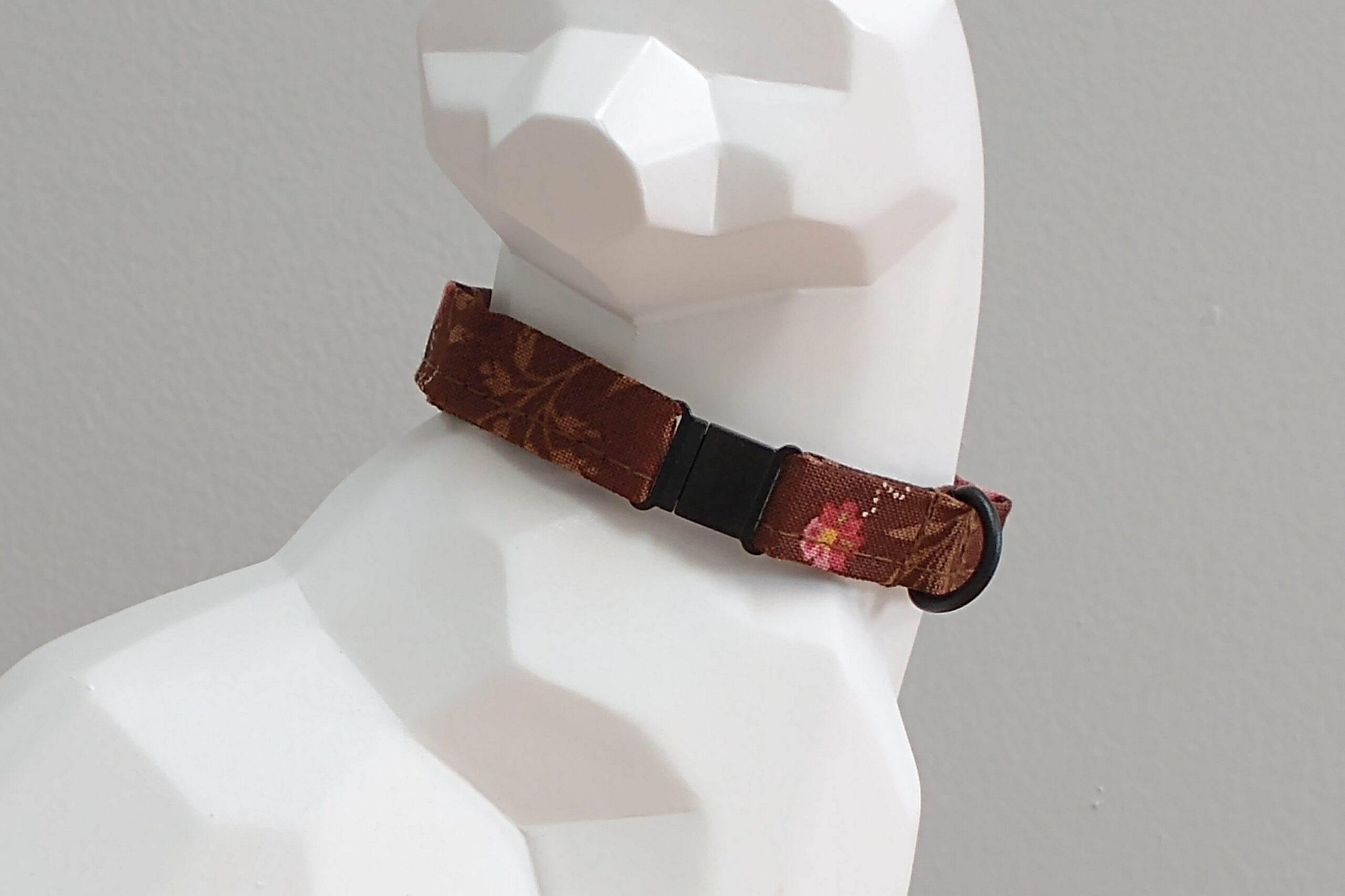 Thanksgiving Kitten Collar - Autumn Floral on Brown - Image 2