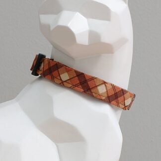 Thanksgiving Kitten Collar - Golden Harvest Plaid