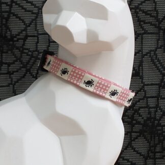 Halloween Kitten Collar - Bitsy Spiders, Pink