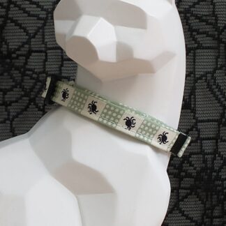 Halloween Kitten Collar - Bitsy Spiders, Light Green