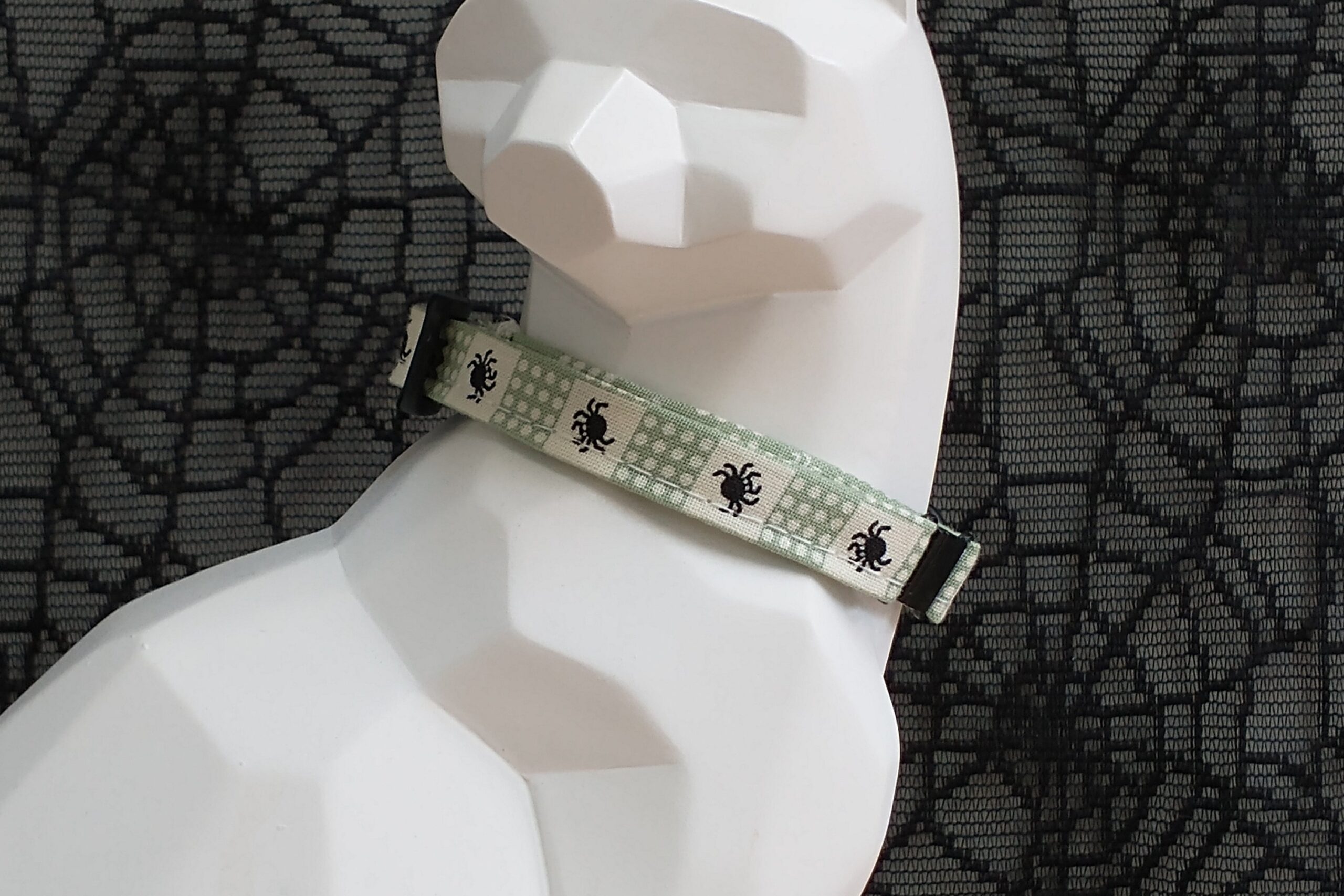 Halloween Kitten Collar - Bitsy Spiders, Light Green