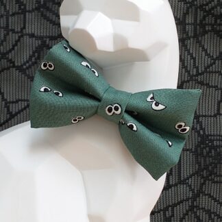 Halloween Cat Bow Tie and Collar - Spooky Eyes on Teal