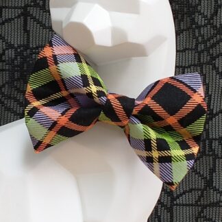 Halloween Cat Bow Tie and Collar - Wicked Plaid
