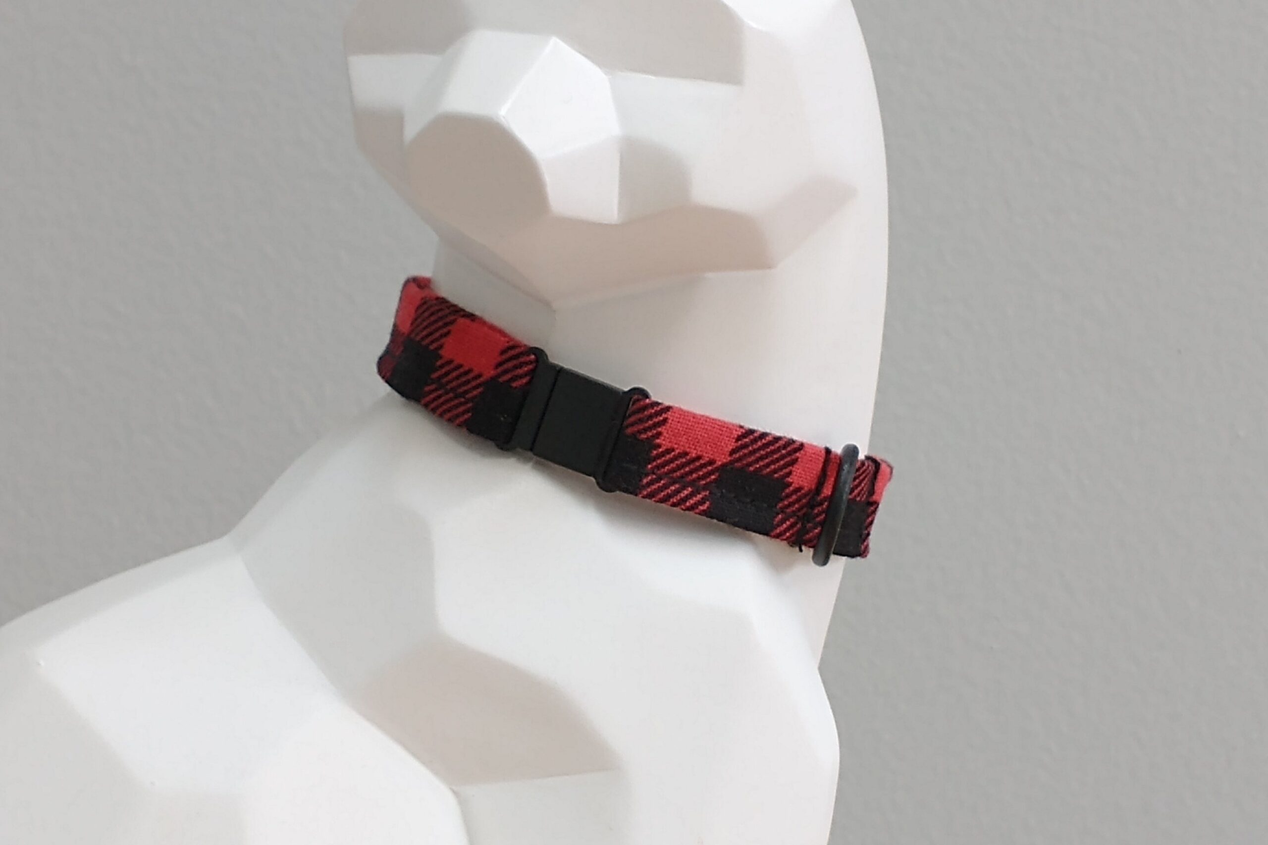 Thanksgiving Kitten Collar - Black and Red Buffalo Plaid - Image 2