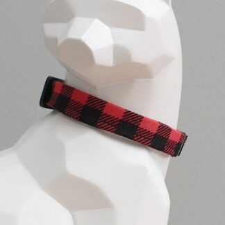 Thanksgiving Kitten Collar - Black and Red Buffalo Plaid