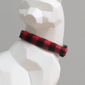 Thanksgiving Cat Collar - Black and Red Buffalo Plaid
