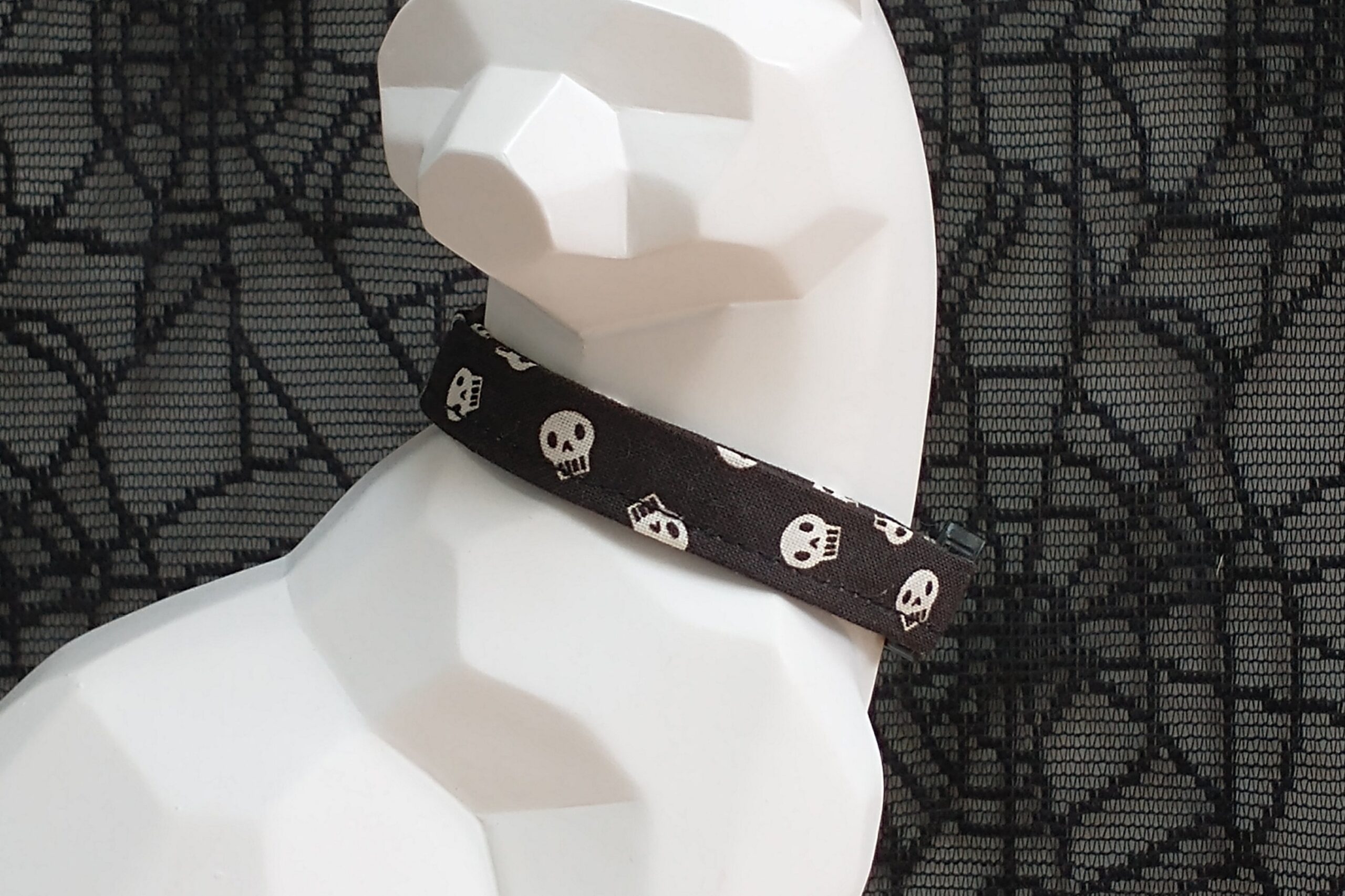 Halloween Kitten Collar - Tiny Skulls on Black