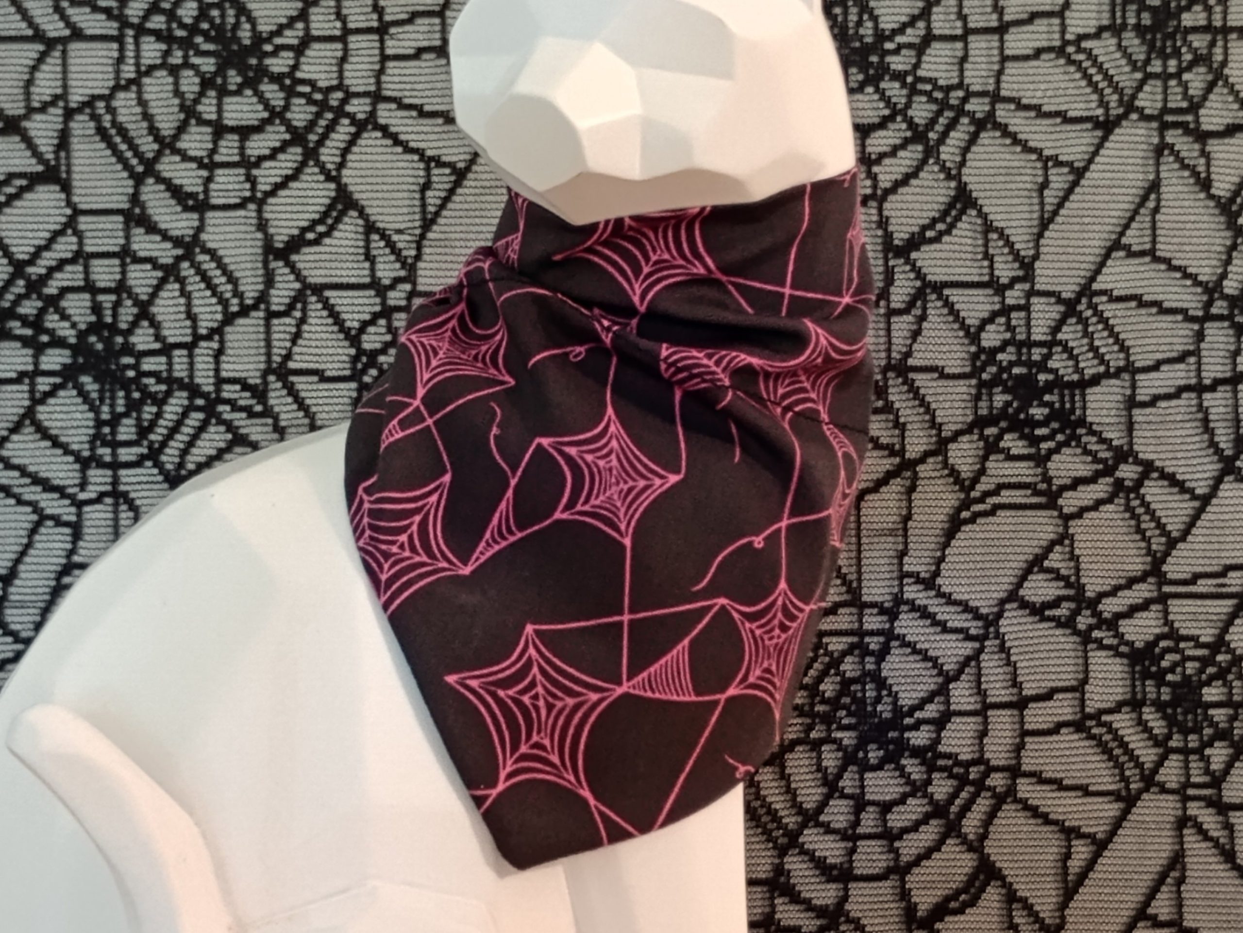 Halloween Cat Bandana - Cobwebs