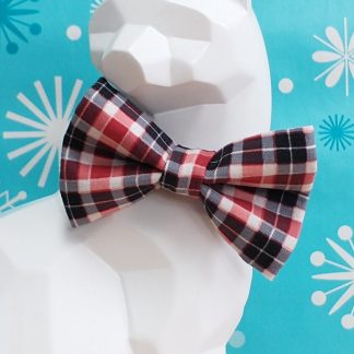 Christmas Cat Bow Tie and Collar - Holiday Plaid