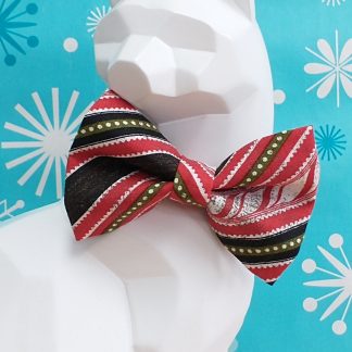 Christmas Cat Bow Tie and Collar - Rustic Candy Cane